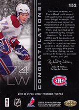 2007-2008 OPC Premier Rookies Card 132 Sergei Kostitsyn