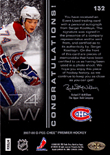 2007-2008 OPC Premier Rookies Card 132 Sergei Kostitsyn