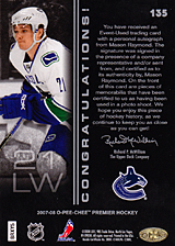 2007-2008 OPC Premier Rookies Card 135 Mason Raymond