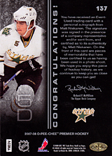 2007-2008 OPC Premier Rookies Card 137 Matt Niskanen