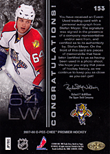 2007-2008 OPC Premier Rookies Card 153 Stefan Meyer