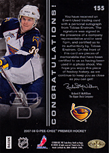 2007-2008 OPC Premier Rookies Card 155 Tobias Enstrom