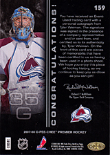 2007-2008 OPC Premier Rookies Card 159 Tyler Weiman