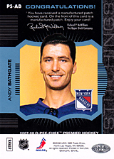 2007-2008 OPC Premier Stitchings PS-AB Andy Bathgate