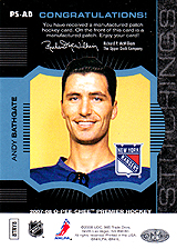 2007-2008 OPC Premier Stitchings PS-AB Andy Bathgate