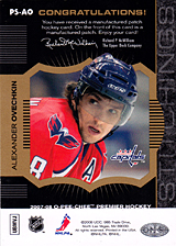 2007-2008 OPC Premier Stitchings PS-AO Alexander Ovechkin