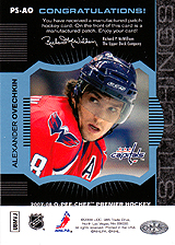 2007-2008 OPC Premier Stitchings PS-AO Alexander Ovechkin