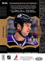 2007-2008 OPC Premier Stitchings PS-BL Rob Blake