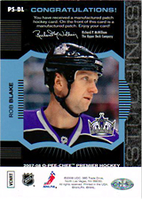 2007-2008 OPC Premier Stitchings PS-BL Rob Blake