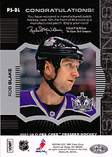2007-2008 OPC Premier Stitchings PS-BL Rob Blake