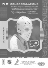 2007-2008 OPC Premier Stitchings PS-BP Bernie Parent