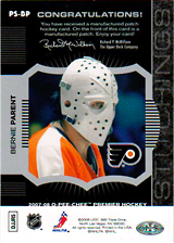 2007-2008 OPC Premier Stitchings PS-BP Bernie Parent