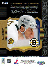 2007-2008 OPC Premier Stitchings PS-CN Cam Neely