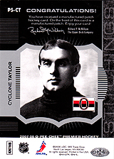2007-2008 OPC Premier Stitchings PS-CT Cyclone Taylor