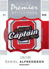 2007-2008 OPC Premier Stitchings PS-DA Daniel Alfredsson