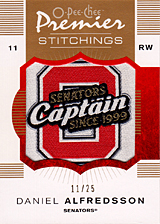 2007-2008 OPC Premier Stitchings PS-DA Daniel Alfredsson