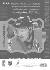 2007-2008 OPC Premier Stitchings PS-DA Daniel Alfredsson