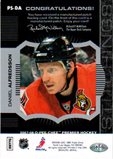 2007-2008 OPC Premier Stitchings PS-DA Daniel Alfredsson