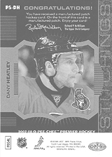 2007-2008 OPC Premier Stitchings PS-DH Dany Heatley