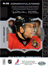 2007-2008 OPC Premier Stitchings PS-DH Dany Heatley