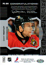 2007-2008 OPC Premier Stitchings PS-DH Dany Heatley
