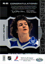 2007-2008 OPC Premier Stitchings PS-DS Darryl Sittler