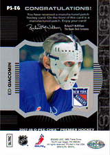 2007-2008 OPC Premier Stitchings PS-EG Ed Giacomin