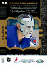 2007-2008 OPC Premier Stitchings PS-EG Ed Giacomin