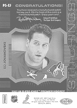 2007-2008 OPC Premier Stitchings PS-EJ Ed Jovanovski