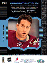 2007-2008 OPC Premier Stitchings PS-EJ Ed Jovanovski
