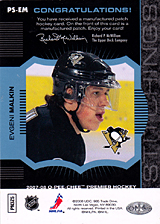 2007-2008 OPC Premier Stitchings PS-EM Evgeni Malkin