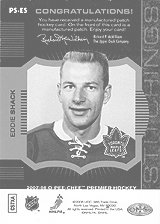 2007-2008 OPC Premier Stitchings PS-ES Eddie Shack