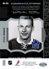 2007-2008 OPC Premier Stitchings PS-ES Eddie Shack