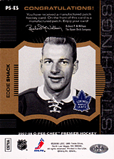 2007-2008 OPC Premier Stitchings PS-ES Eddie Shack
