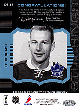 2007-2008 OPC Premier Stitchings PS-ES Eddie Shack