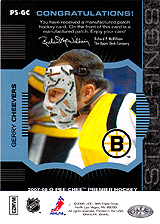 2007-2008 OPC Premier Stitchings PS-GC Gerry Cheevers