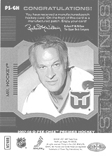 2007-2008 OPC Premier Stitchings PS-GH Gordie Howe