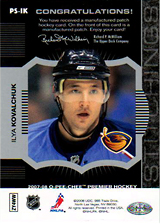 2007-2008 OPC Premier Stitchings PS-IK Ilya Kovalchuk