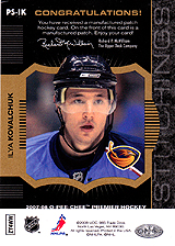 2007-2008 OPC Premier Stitchings PS-IK Ilya Kovalchuk