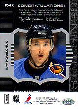 2007-2008 OPC Premier Stitchings PS-IK Ilya Kovalchuk