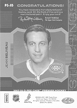 2007-2008 OPC Premier Stitchings PS-JB Jean Beliveau