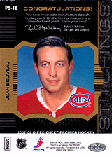 2007-2008 OPC Premier Stitchings PS-JB Jean Beliveau