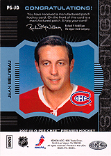 2007-2008 OPC Premier Stitchings PS-JB Jean Beliveau