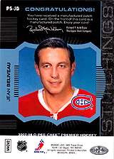 2007-2008 OPC Premier Stitchings PS-JB Jean Beliveau