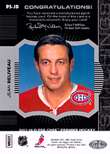 2007-2008 OPC Premier Stitchings PS-JB Jean Beliveau