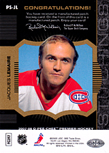 2007-2008 OPC Premier Stitchings PS-JL Jacques Lemaire
