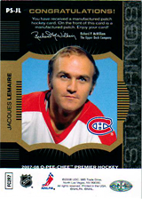 2007-2008 OPC Premier Stitchings PS-JL Jacques Lemaire