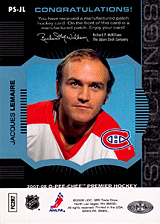 2007-2008 OPC Premier Stitchings PS-JL Jacques Lemaire