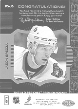 2007-2008 OPC Premier Stitchings PS-JS Jason Spezza