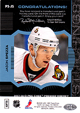 2007-2008 OPC Premier Stitchings PS-JS Jason Spezza